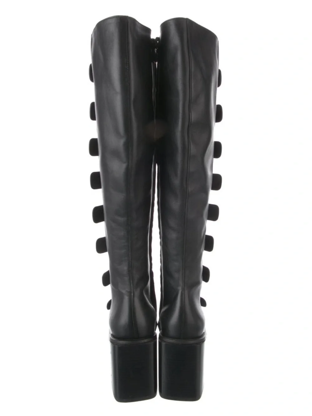 Robert Clergerie X Tall Black Buckle Grunge Knee High Boot 8